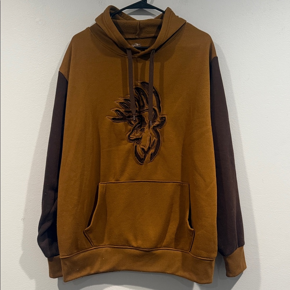 American Legends Stylish Brown Hoodie with Embroidered Design